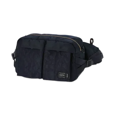 PORTER TANKER x KAWS Waist Bag "Iron Blue"