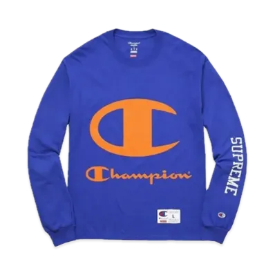 Supreme x Champion L/S Tee "Blue"