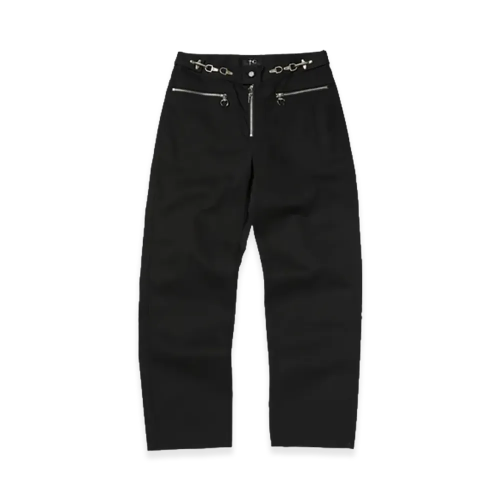 THUG CLUB TC 3-Zip Embroidered Pants "Black"