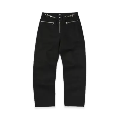 THUG CLUB TC 3-Zip Embroidered Pants "Black"