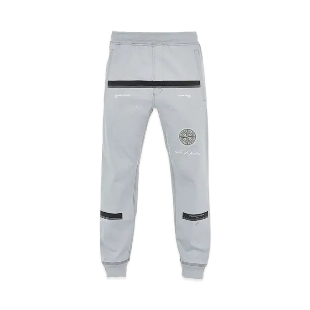 Stone Island 65595 GAUZED COTTON JERSEY_'ULTRA INSTITUTIONAL FOUR-FIVE' PRINT_REGULAR FIT "Pearl Grey"