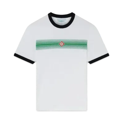 Casablanca Gradient Stripe Ringer T-Shirt "Green And White"