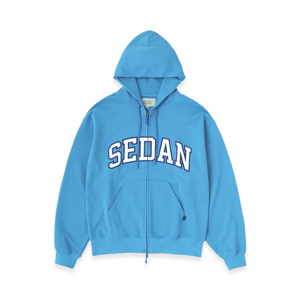 SEDAN ALL-PURPOSE College Logo Full Zip Hoodie "Sky Blue"