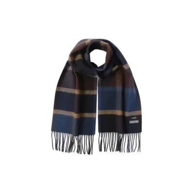 BEAMS Reversible Block Check Muffler "Navy"