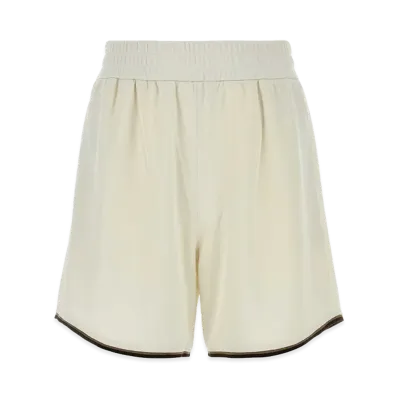 FENDI Embroidered Polyester Bermuda Shorts "White"