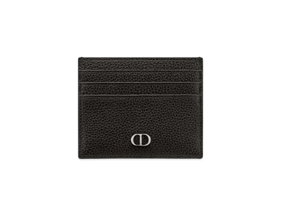 Dior Card Holder CD Icon Grained Calfskin "Black"