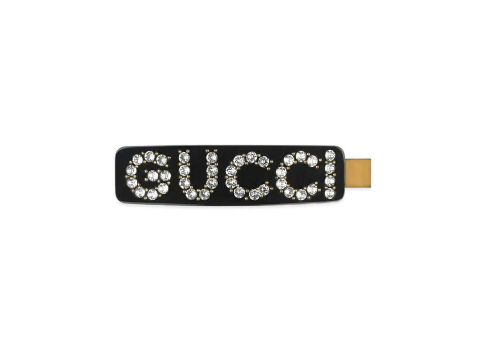 GUCCI Crystal Interlocking G Hair Clip