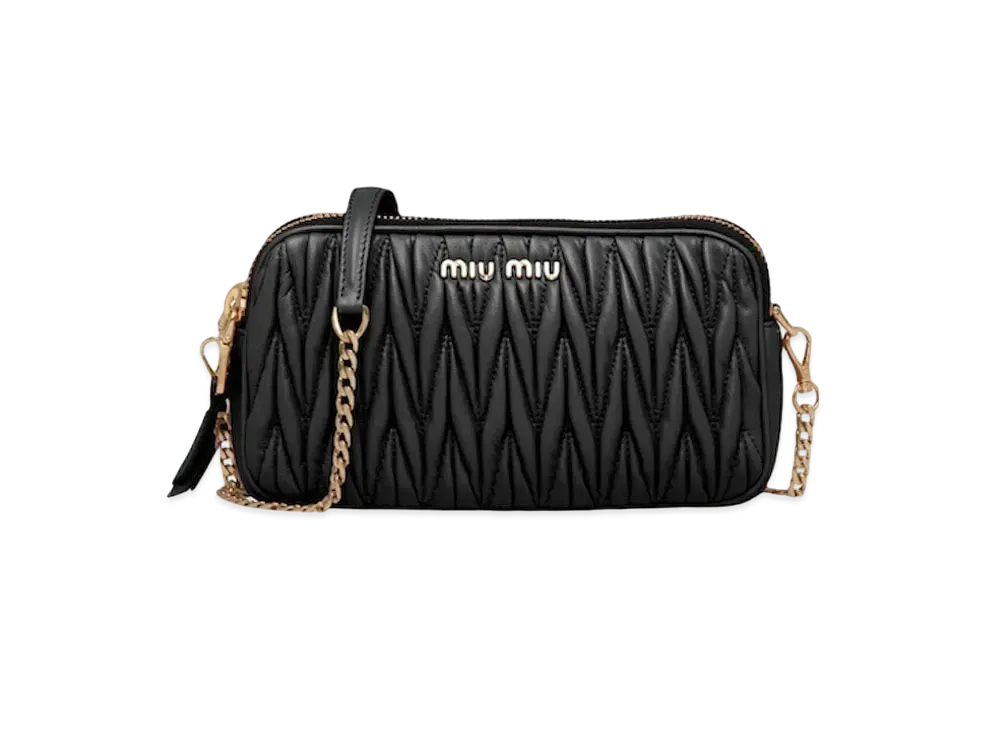 MIU MIU Materasse Leather Mini Bag "Black"