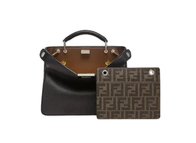 FENDI Peekaboo I See U Small Leather Bag "Black"