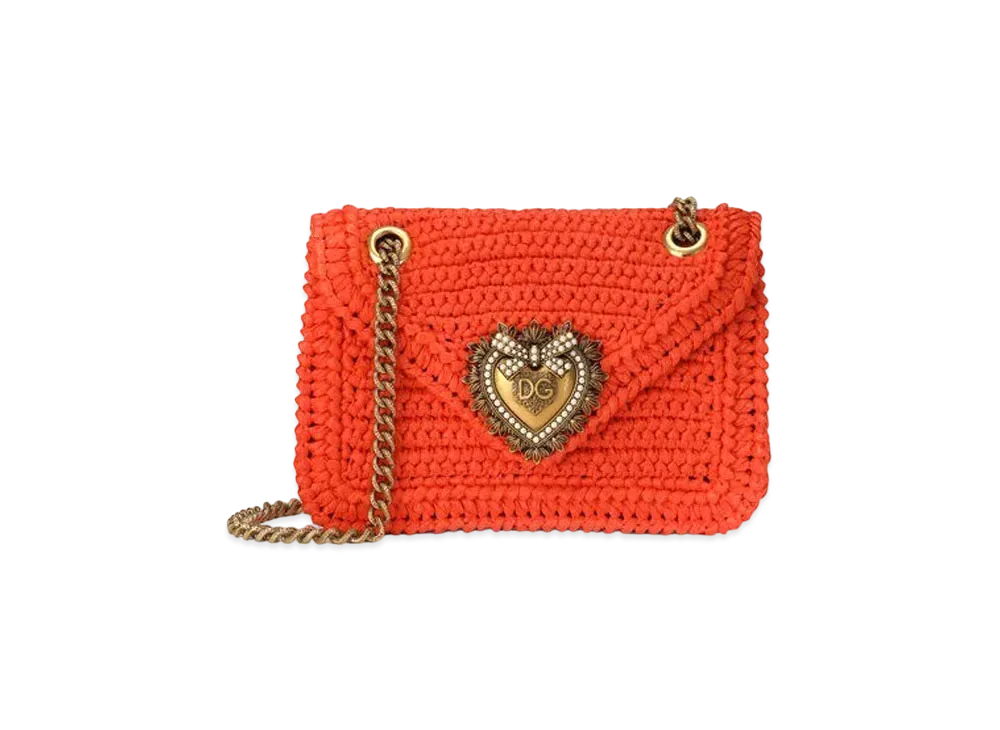Dolce&Gabbana Devotion Bag Medium Crosse Lafia "Orange"