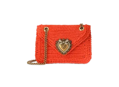 Dolce&Gabbana Devotion Bag Medium Crosse Lafia "Orange"