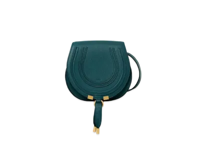 Chloe Mini Marcie Saddle Bag In Grained Calfskin "Blue"