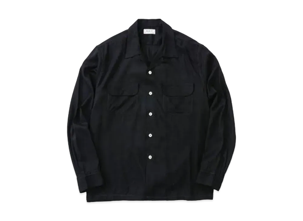 THE REAL McCOY'S OPEN COLLAR RAYON SHIRT "Black"