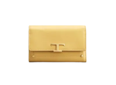 TOD'S T Timeles Leather Wallet "Yellow"
