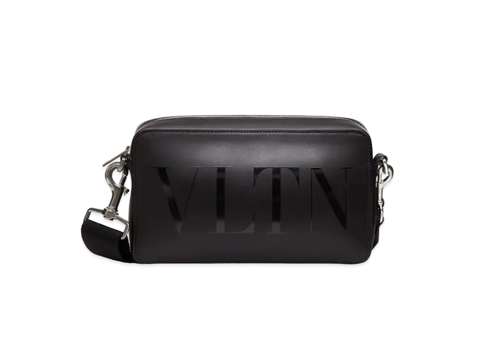Valentino VLTN Leather Crossbody Bag "Black/Black"