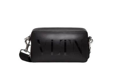 Valentino VLTN Leather Crossbody Bag "Black/Black"