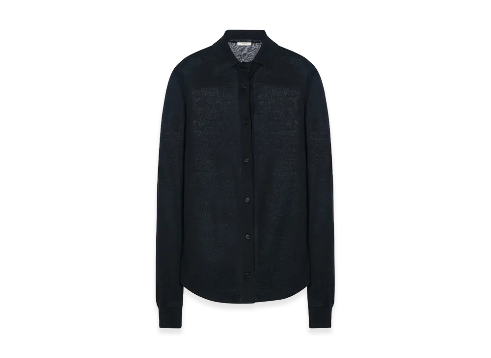 The Row Women's Nafari Cashmere, Silk and Linen Shirt "Black"