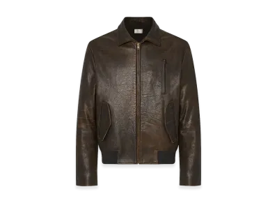 The Row Akia Leather Jacket "Dark Brown"