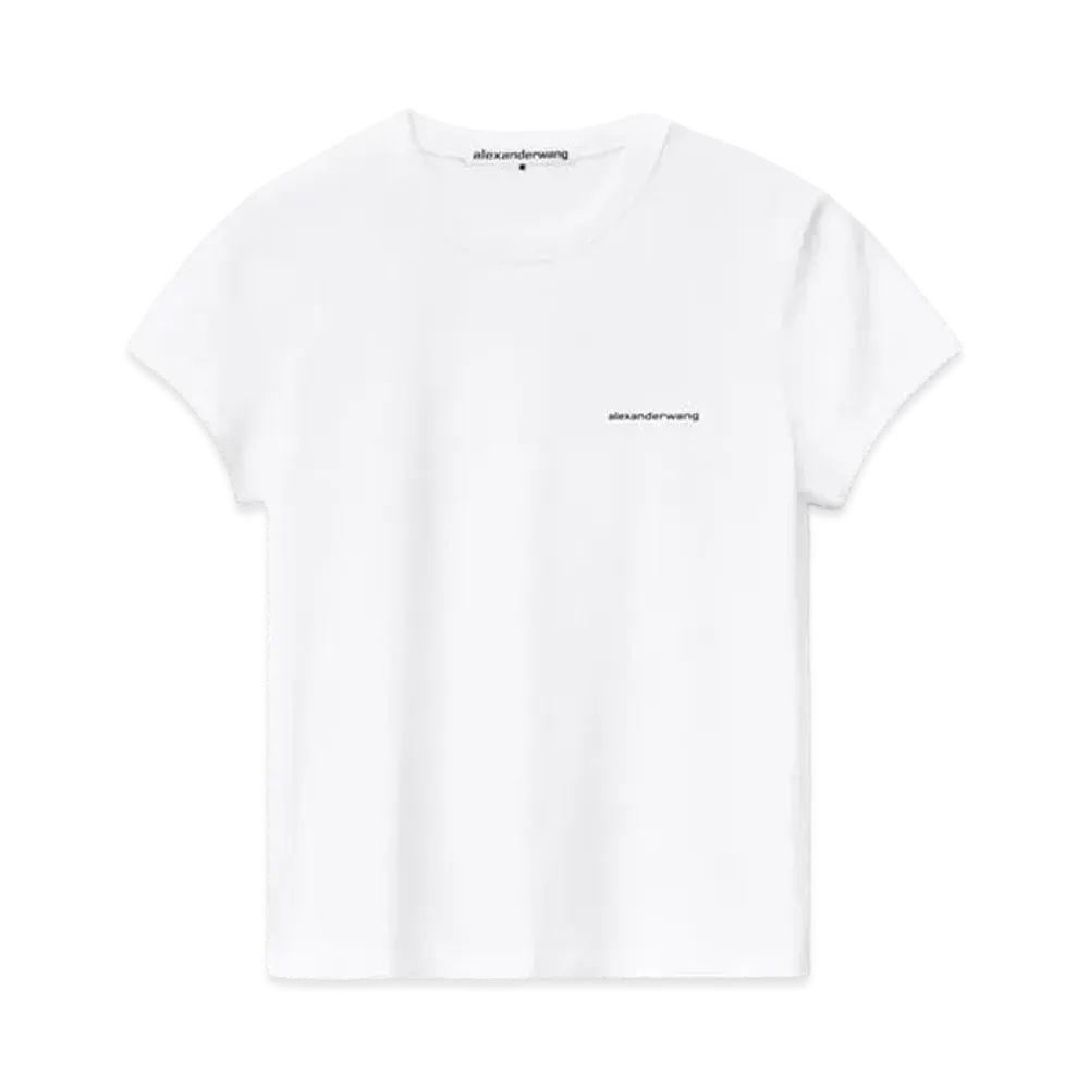 Alexander Wang High Twist Jersey Shrunken T-shirt "White"
