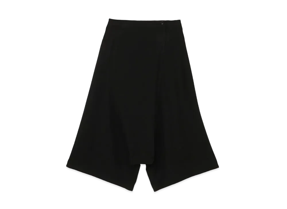 Yohji Yamamoto Y's RAYON/WOOL TWILL WAIST STRING SAROUEL PANTS "Black"