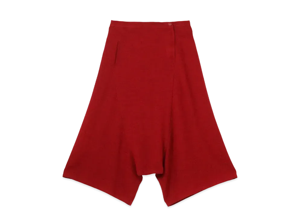 Yohji Yamamoto Y's RAYON/WOOL TWILL WAIST STRING SAROUEL PANTS "Red"