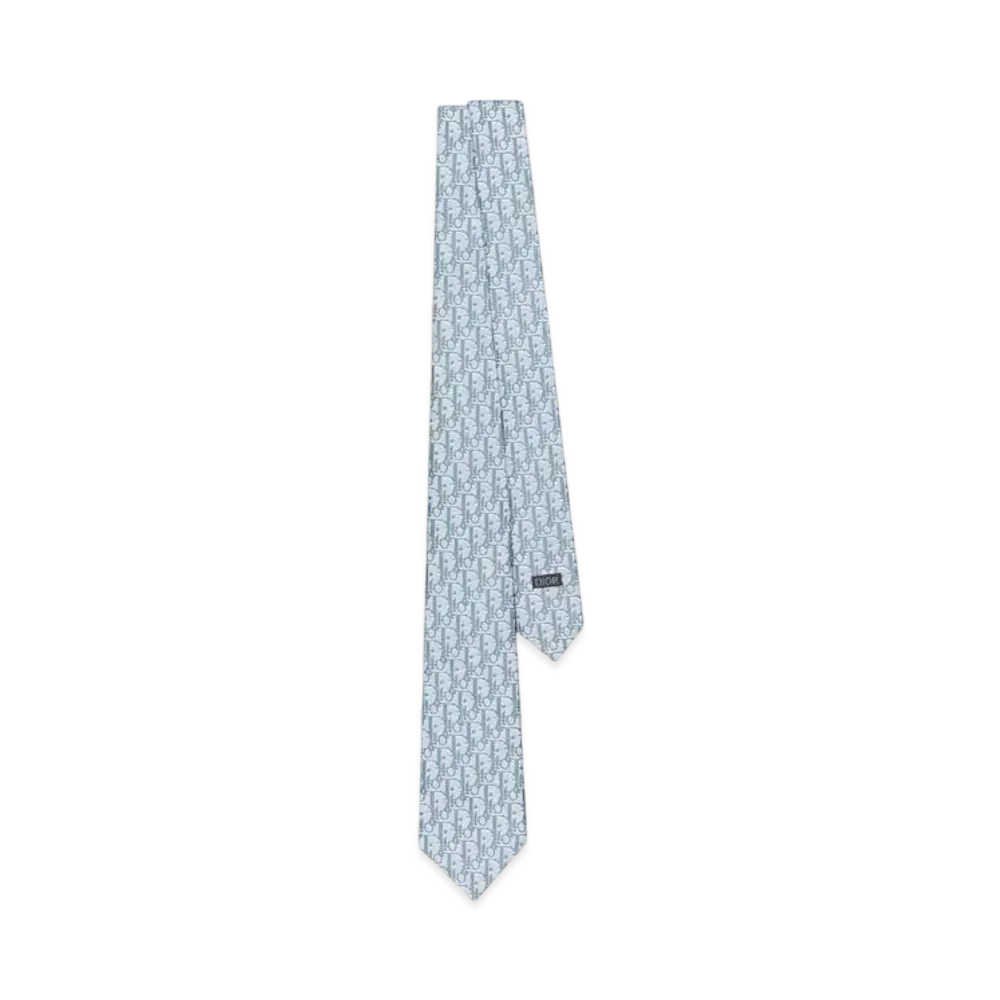 Dior Oblique Pixel Tie Silk "Light Blue/Blue"