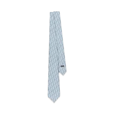 Dior Oblique Pixel Tie Silk "Light Blue/Blue"