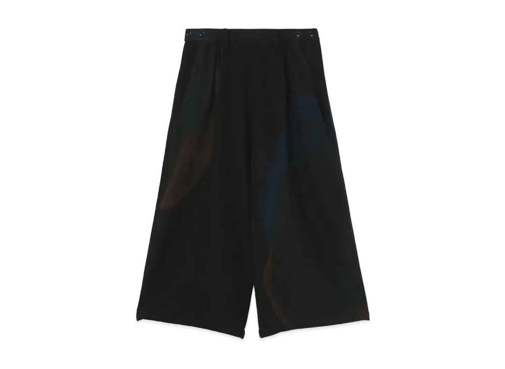 Yohji Yamamoto Y's WOOL FLANNEL BLURRY DOT W BUTTON BIG PANTS "Black"