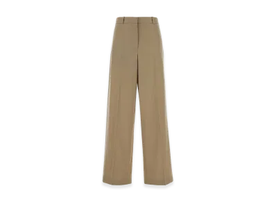 The Row Women's Cappuccino Wool Wide-Leg Dende Pant "Beige"