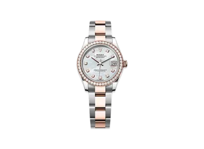 ROLEX Datejust 31mm Oystersteel & Everose Gold Diamond 278381RBR "White Mother-of-Pearl"