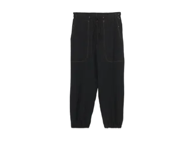 Yohji Yamamoto Y's WOOL TWILL FELTING FINISH WAIST HEM BAND PANTS "Black"