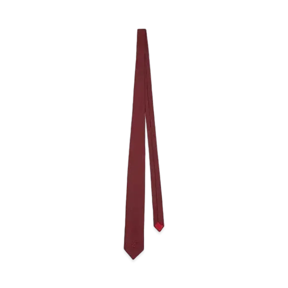 KENZO 'CREST' Embroidery Silk Tie "Bordeaux"