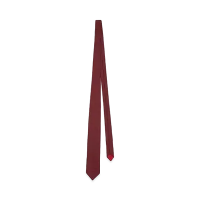 KENZO 'CREST' Embroidery Silk Tie "Bordeaux"