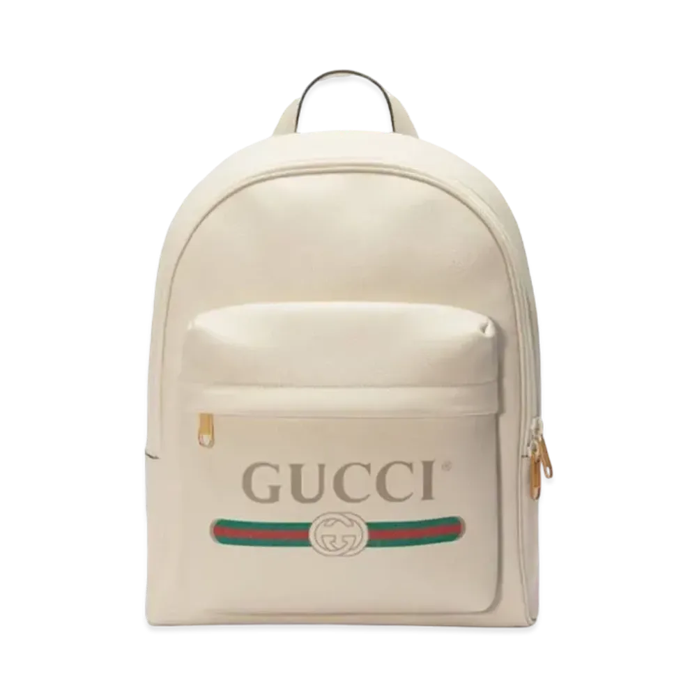 GUCCI Vintage Logo Print Backpack "White"