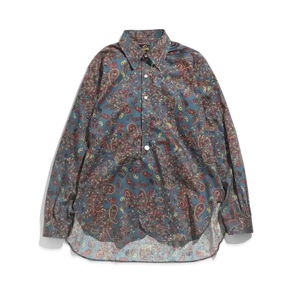 Needles PINHOLE EDW SHIRT - COTTON SATEEN / PAISLEY PT. "Blue"