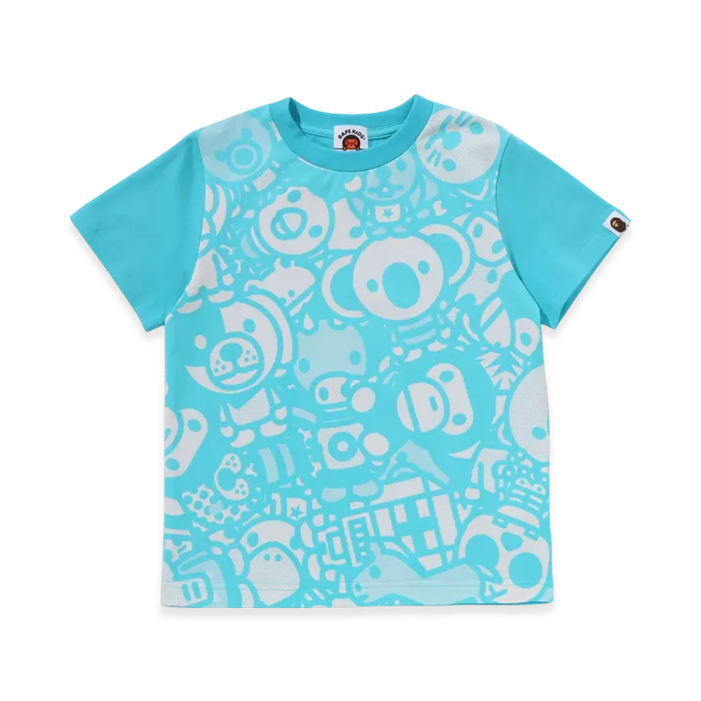 A BATHING APE Milo All Safari Print Tee "Sax"