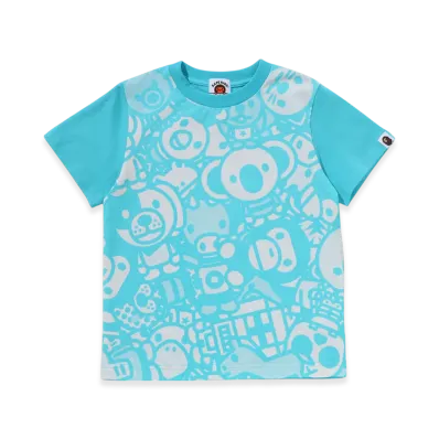 A BATHING APE Milo All Safari Print Tee "Sax"