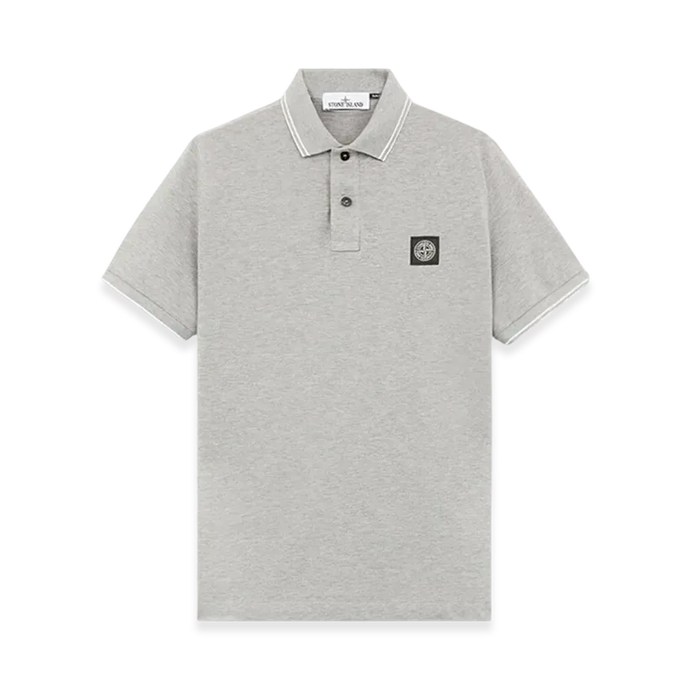 Stone Island 2SC18 Stretch Organic Cotton Pique Slim Fit S/S Polo Shirt - 24FW "Dust Melange"
