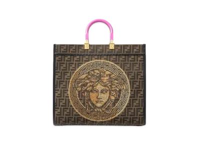 FENDI x Versace Fendace Sunshine Medium Tote Bag "Brown"