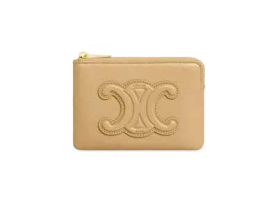 CELINE Coin & Card Pouch In Smooth Calfskin "Olive"