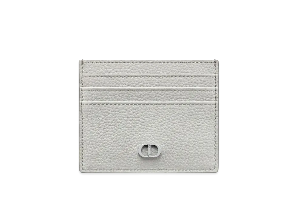 Dior Card Holder CD Icon Grained Calfskin "Gray"