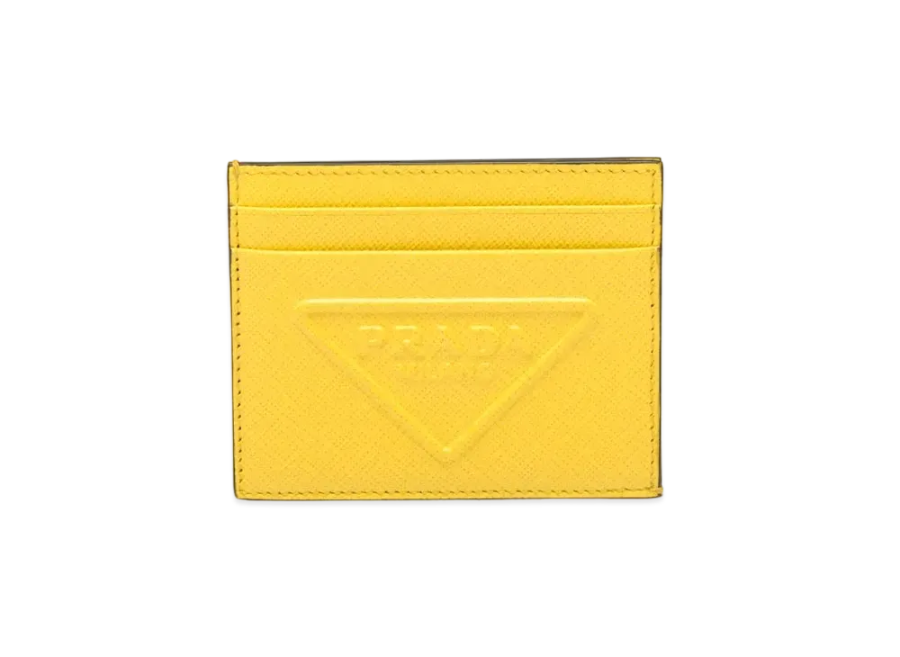PRADA Saffiano Leather Card Case "Yellow"