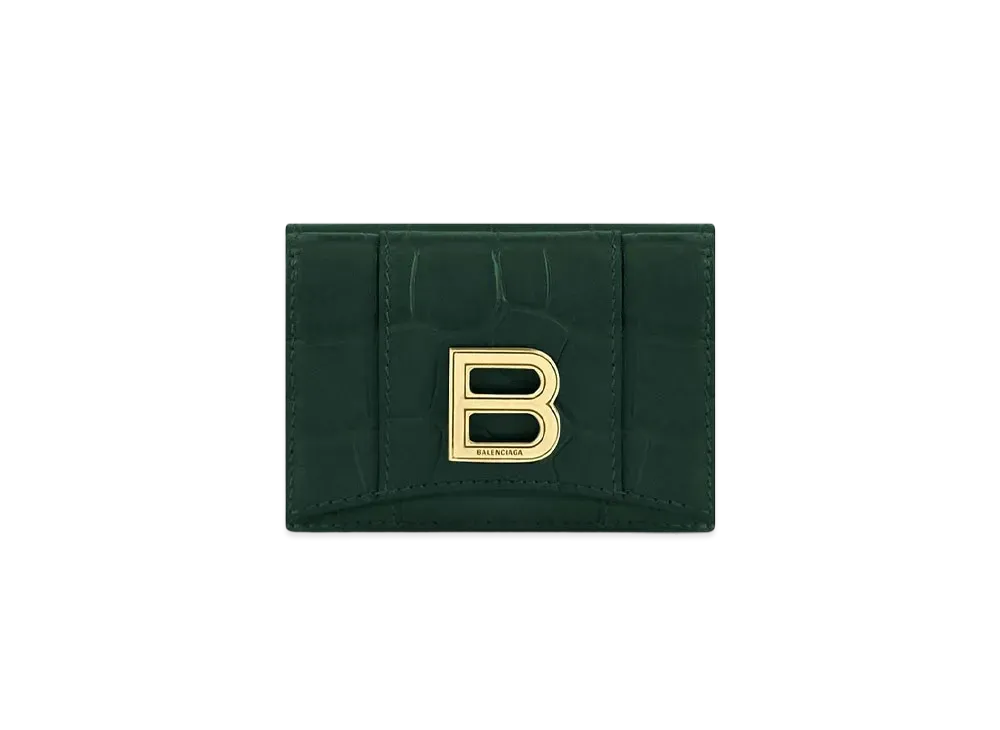 BALENCIAGA Hourglass Mini Wallet in Forest "Green"