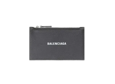 BALENCIAGA Cash Long Coin and Card Holder Grained Calfskin "Black"