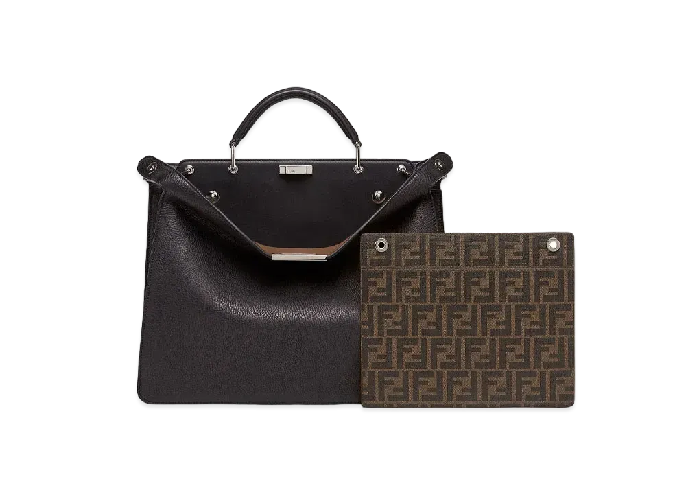 FENDI Peekaboo I See U Medium Leather Bag "Black"