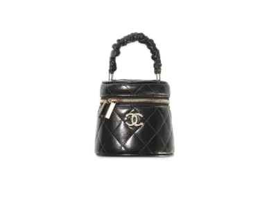 CHANEL Vanity Case Shiny Lambskin "Black"