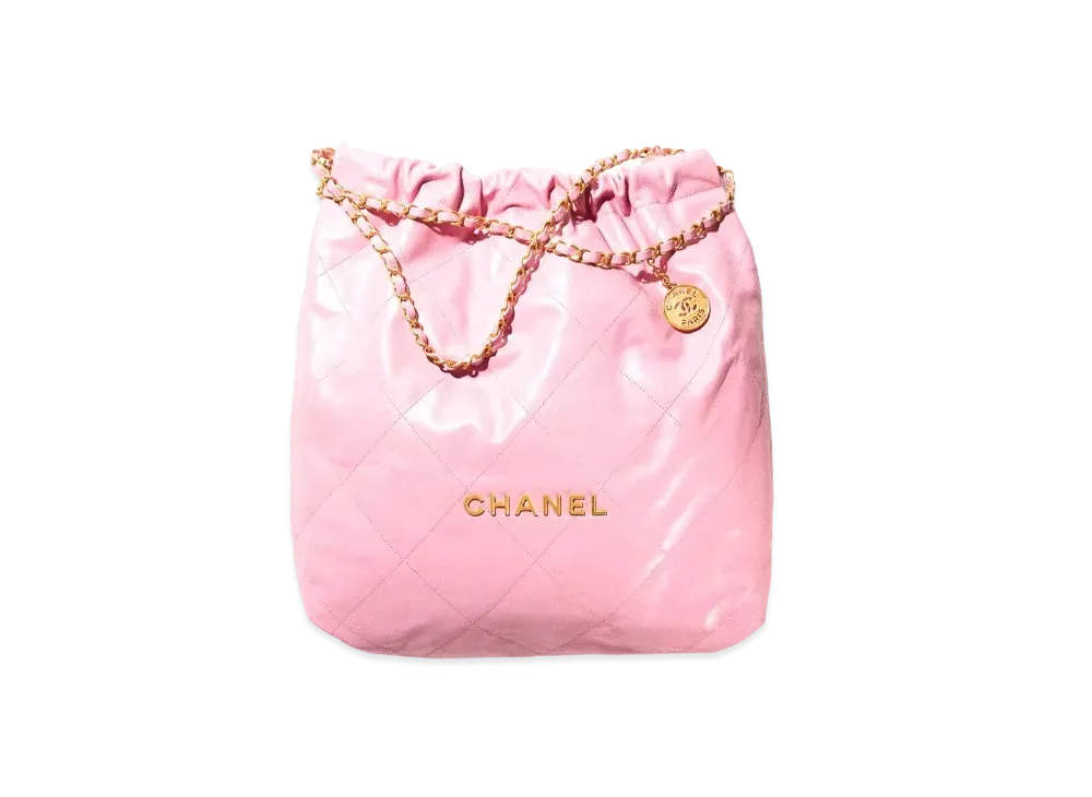 CHANEL 22 Large Hand Bag Shiny Calfskin "Pink"