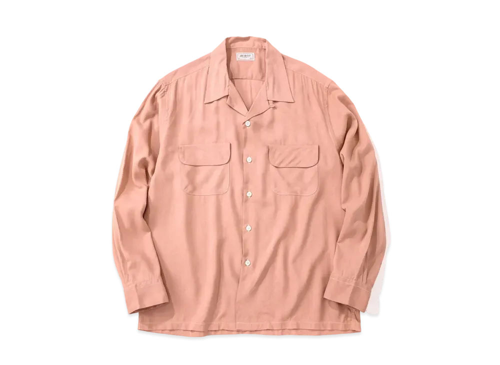 THE REAL McCOY'S OPEN COLLAR RAYON SHIRT "Pink"