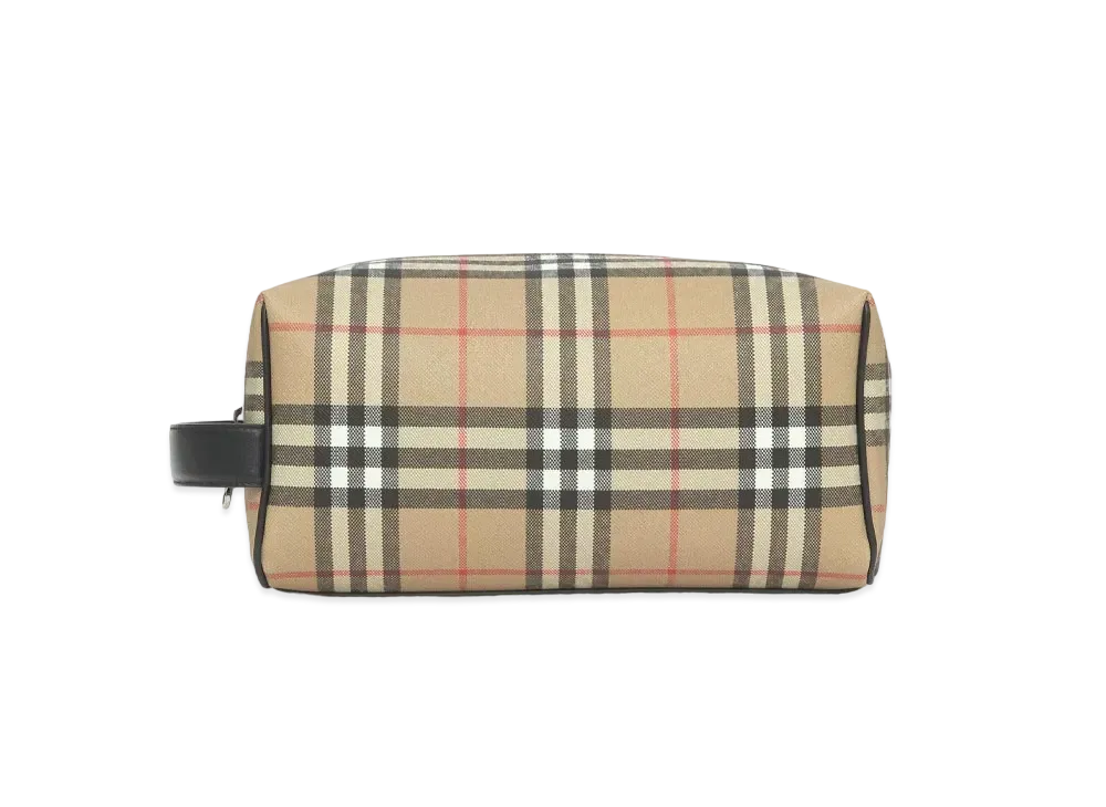 BURBERRY Vintage Check E Canvas Travel Pouch "Archive Beige"