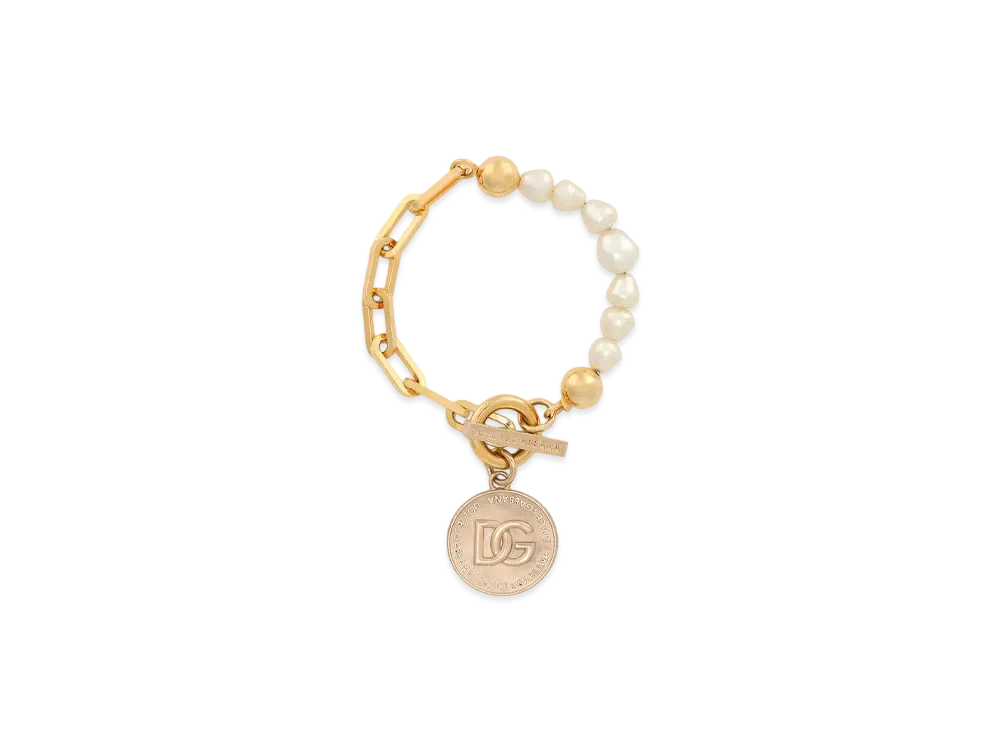 Dolce&Gabbana Link Bracelet With DG-Logo Coin "Gold"
